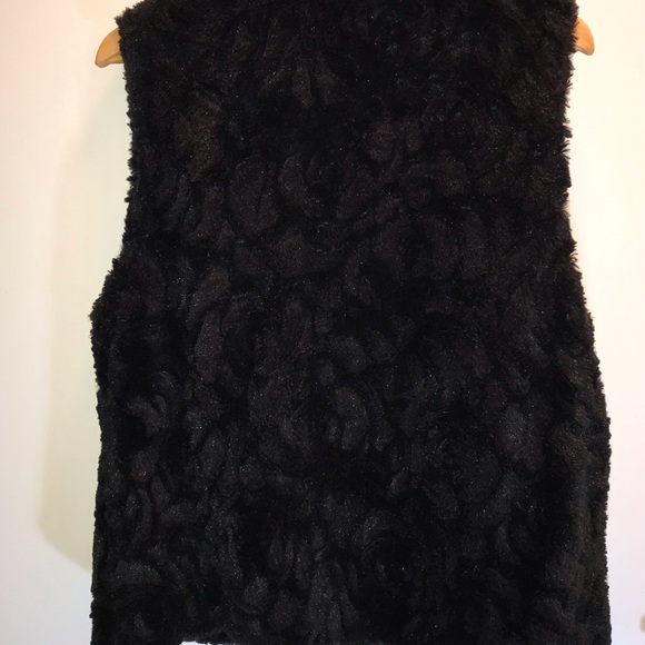 BETSEY JOHNSON Faux Fur Vest Black Fuzzy Leopard Lined size XL  BARBIECORE - Picture 10 of 14
